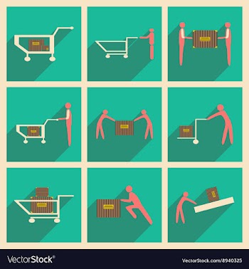 Flat with shadow concept and mobile application vector image