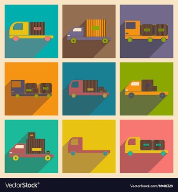 Flat with shadow concept and mobile application vector image