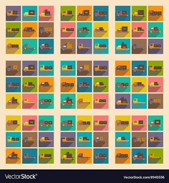 Flat with shadow concept and mobile application vector image