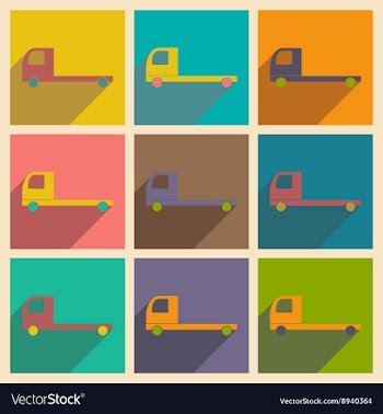 Flat with shadow concept and mobile application vector image