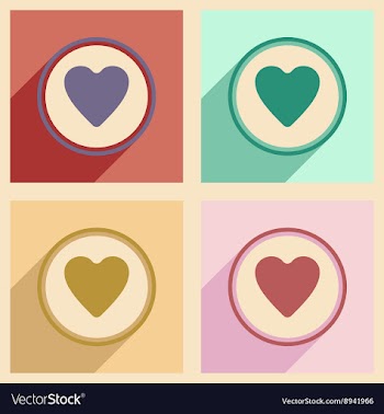 Flat with shadow concept and mobile application vector image