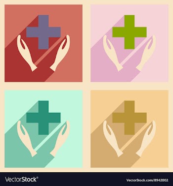 Flat with shadow concept and mobile application vector image