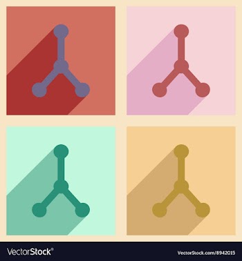 Flat with shadow concept and mobile application vector image