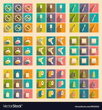 Flat with shadow concept and mobile application vector image