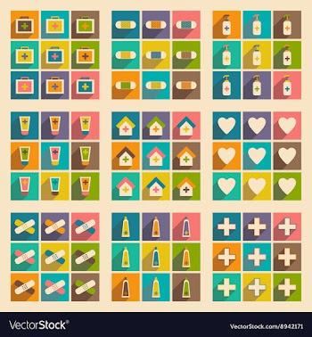 Flat with shadow concept and mobile application vector image