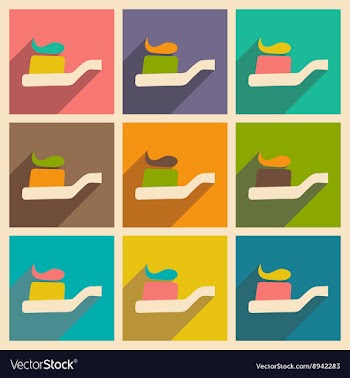 Flat with shadow concept and mobile application vector image