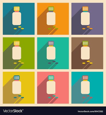 Flat with shadow concept and mobile application vector image