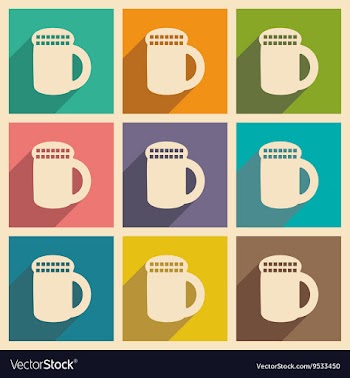 Flat with shadow concept and mobile application vector image
