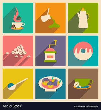 Flat with shadow concept and mobile application vector image