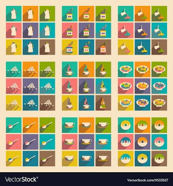 Flat with shadow concept and mobile application vector image