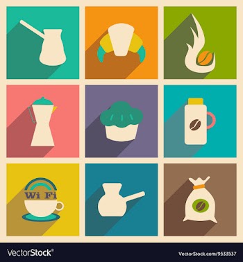 Flat with shadow concept and mobile application vector image