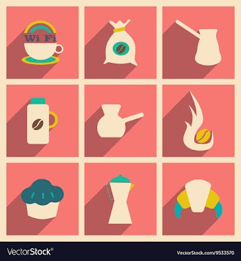 Flat with shadow concept and mobile application vector image