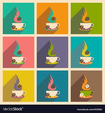 Flat with shadow concept and mobile application vector image