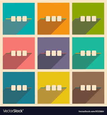 Flat with shadow concept and mobile application vector image