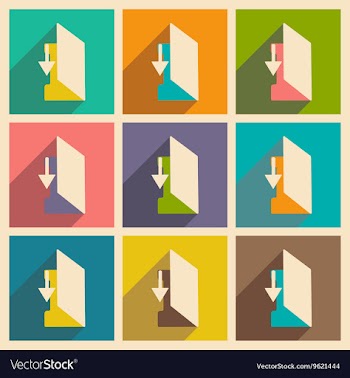Flat with shadow concept and mobile application vector image