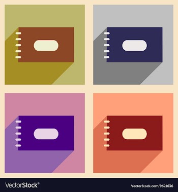 Flat with shadow concept and mobile application vector image
