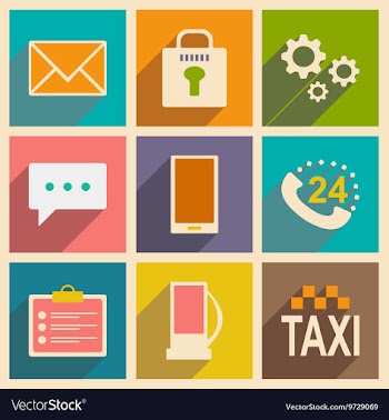 Flat with shadow concept and mobile application vector image