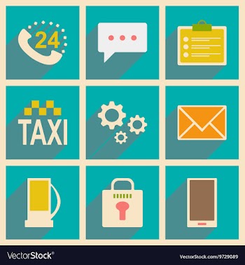 Flat with shadow concept and mobile application vector image