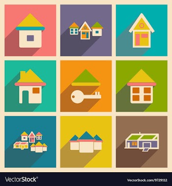 Flat with shadow concept and mobile application vector image