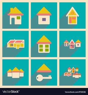 Flat with shadow concept and mobile application vector image
