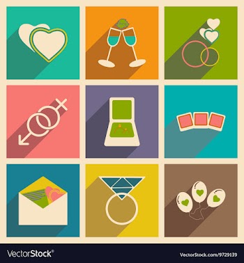 Flat with shadow concept and mobile application vector image