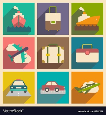 Flat with shadow concept and mobile application vector image