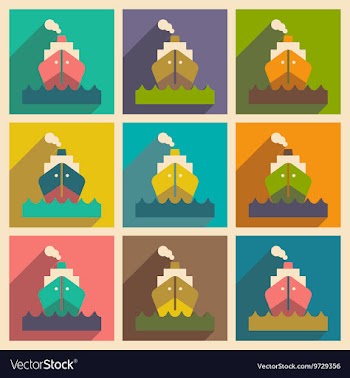 Flat with shadow concept and mobile application vector image