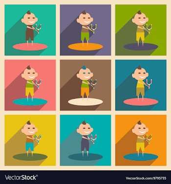 Flat with shadow concept and mobile application vector image