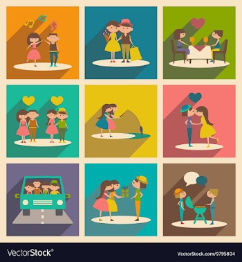 Flat with shadow concept and mobile application vector image