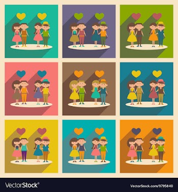 Flat with shadow concept and mobile application vector image