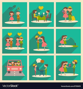 Flat with shadow concept and mobile application vector image