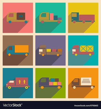 Flat with shadow concept and mobile application vector image