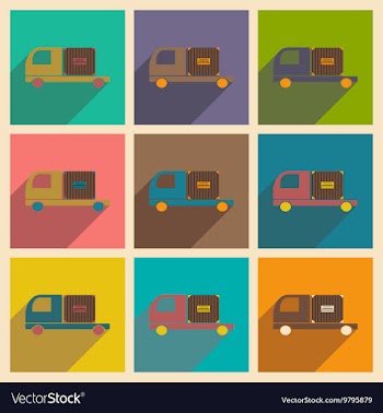 Flat with shadow concept and mobile application vector image