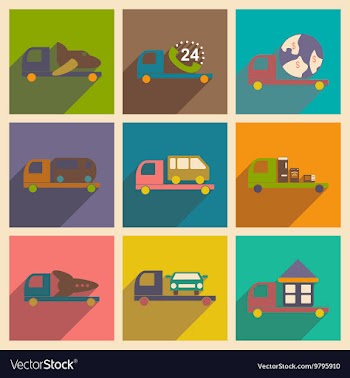Flat with shadow concept and mobile application vector image