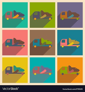 Flat with shadow concept and mobile application vector image