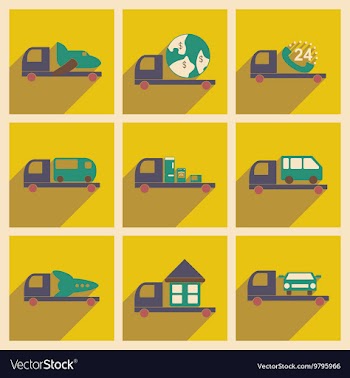 Flat with shadow concept and mobile application vector image