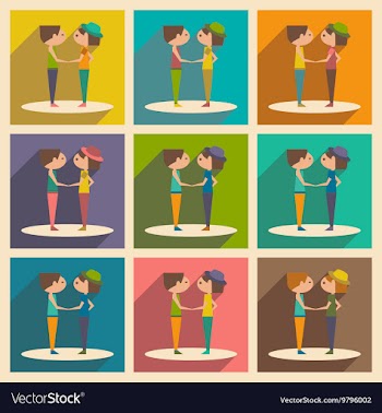 Flat with shadow concept and mobile application vector image