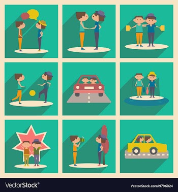 Flat with shadow concept and mobile application vector image