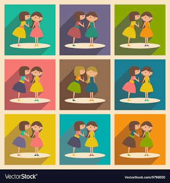Flat with shadow concept and mobile application vector image