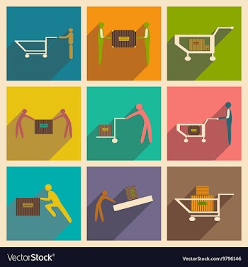 Flat with shadow concept and mobile application vector image