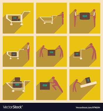 Flat with shadow concept and mobile application vector image