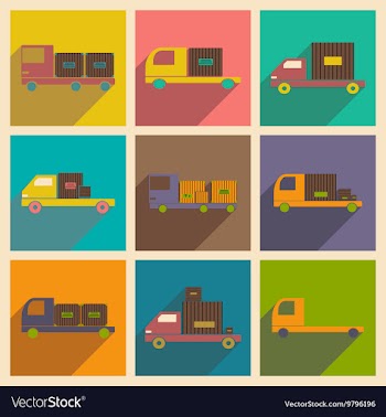 Flat with shadow concept and mobile application vector image