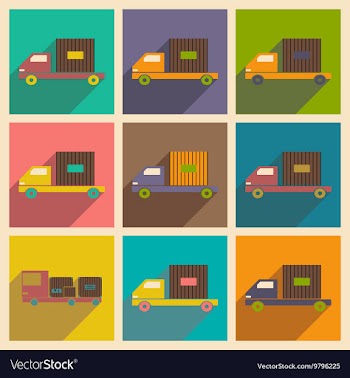Flat with shadow concept and mobile application vector image
