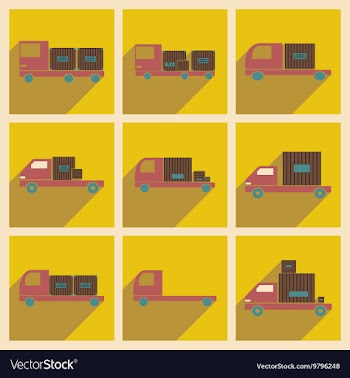 Flat with shadow concept and mobile application vector image