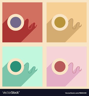 Flat with shadow concept and mobile application vector image