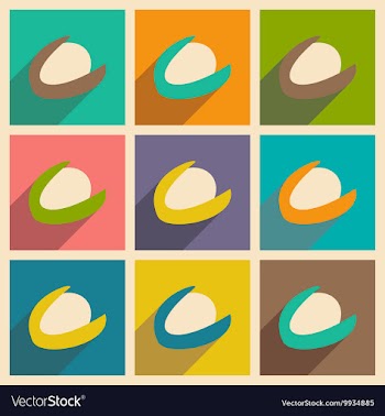 Flat with shadow concept and mobile application vector image