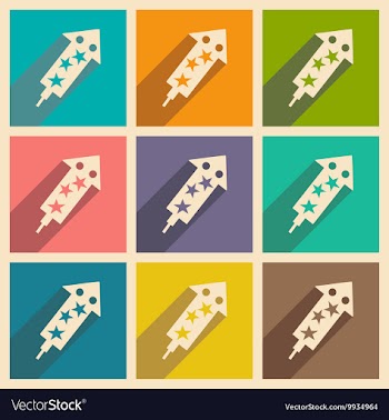 Flat with shadow concept and mobile application vector image