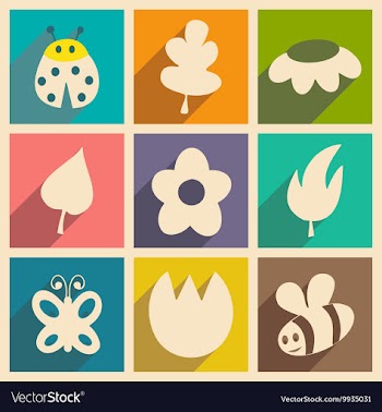 Flat with shadow concept and mobile application vector image