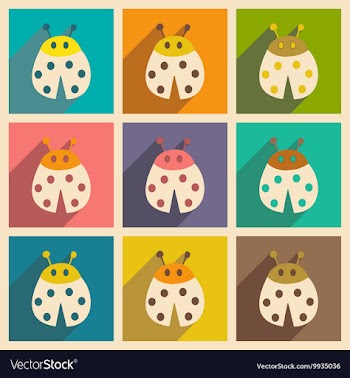 Flat with shadow concept and mobile application vector image