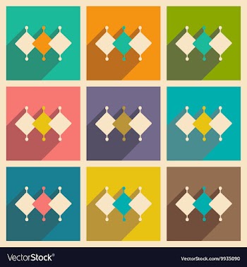 Flat with shadow concept and mobile application vector image